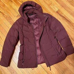 Women's Burgundy Puffer Jacket